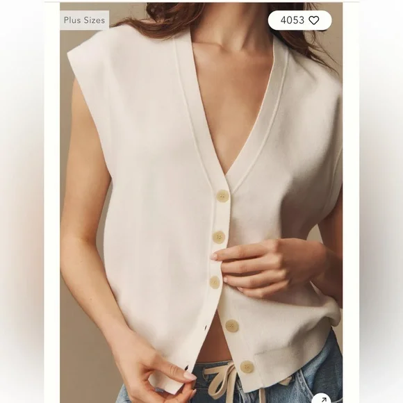 Maeve Anthropologie Slouchy Cardigan Sweater Vest Size Large - Picture 2 of 6